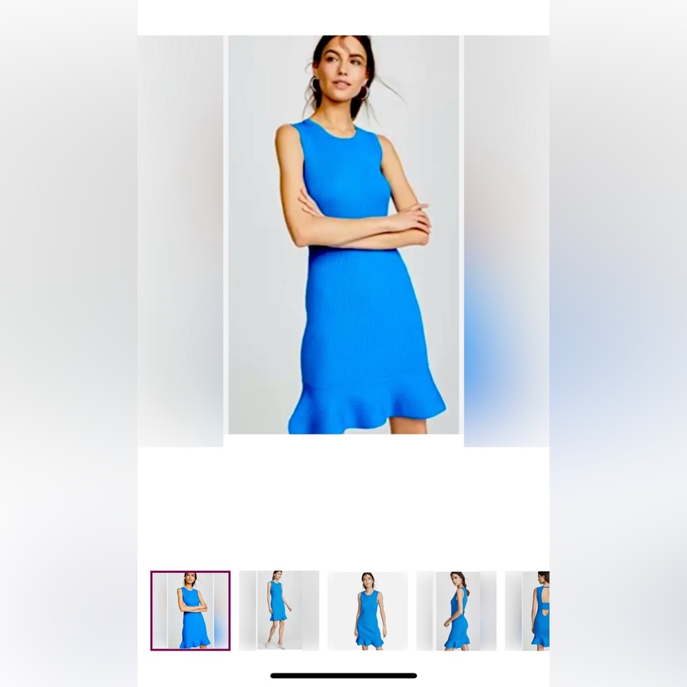Parker Vibrant Blue knit flare Mini Dress